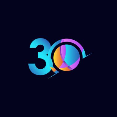 30 Yıl Yıldönümü Kutlaması Seçkin Sayı Vektör Şablonu Tasarım Çizimi