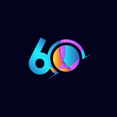 60 Yıl Yıldönümü Kutlaması Seçkin Sayı Vektör Şablonu Tasarım Çizimi
