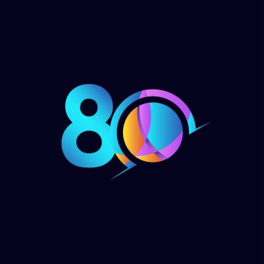 80 Yıl Yıldönümü Kutlaması Seçkin Sayı Vektör Şablonu Tasarım Çizimi