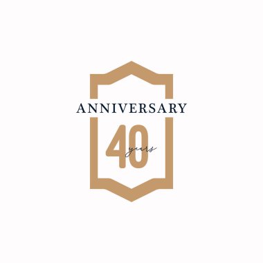 40 Years Anniversary Celebration Number Vector Template Design Illustration clipart
