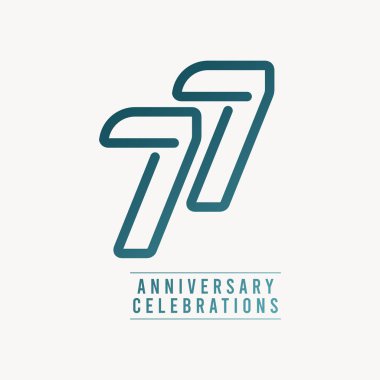 77 Yıl Yıldönümü Kutlaması Vektör Şablon Tasarımı Çizimi