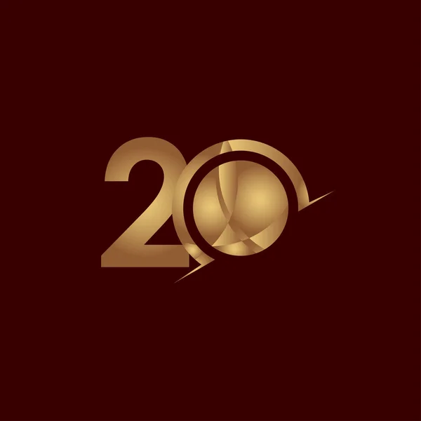 Anos Aniversário Celebração Elegante Número Gold Vector Template Design Ilustração —  Vetores de Stock