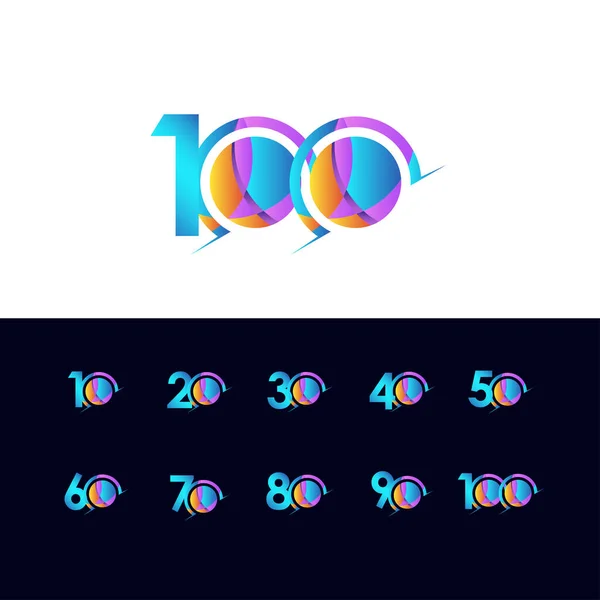 100 Χρόνια Επέτειος Εορτασμός Κομψός Αριθμός Διάνυσμα Πρότυπο Εικονογράφηση — Διανυσματικό Αρχείο