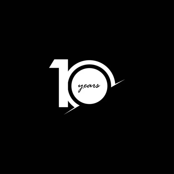 白色和黑色矢量模板设计图例10周年庆祝活动 — 图库矢量图片