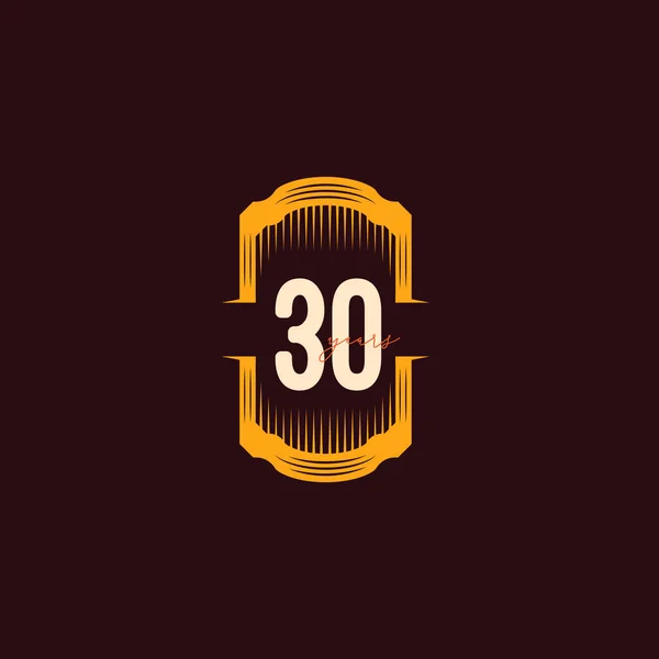 30周年記念ナンバーベクトルテンプレートデザインイラスト — ストックベクタ