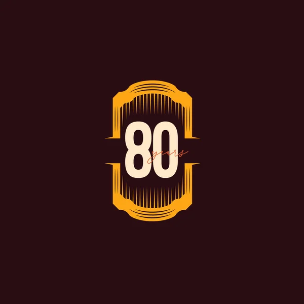 80周年記念ナンバーベクトルテンプレートデザインイラスト — ストックベクタ