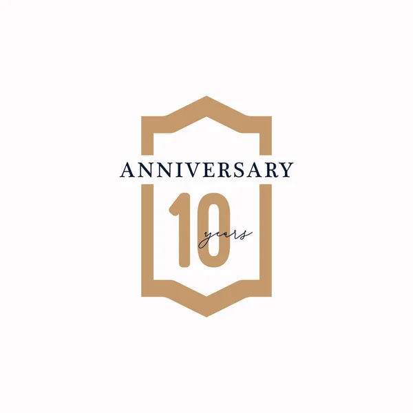 10周年記念ナンバーベクトルテンプレートデザインイラスト — ストックベクタ