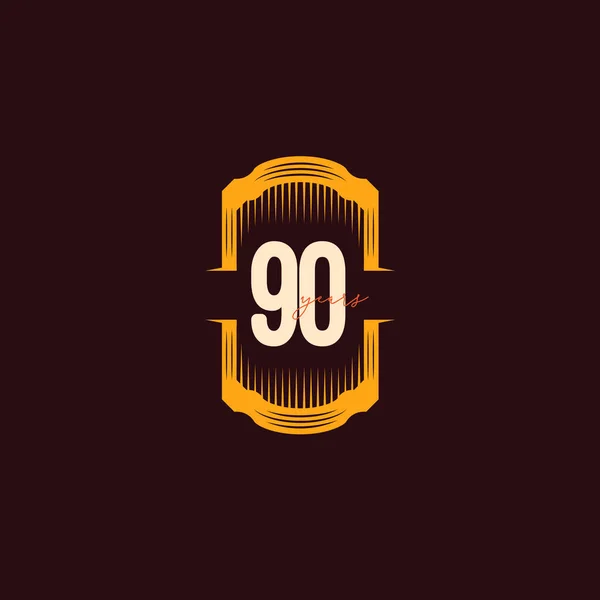 90周年記念ナンバーベクトルテンプレートデザインイラスト — ストックベクタ