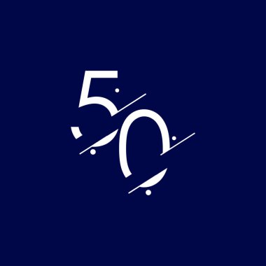 50 Yıl Yıldönümü Kutlaması Seçkin Sayı Vektör Şablonu Tasarım Çizimi