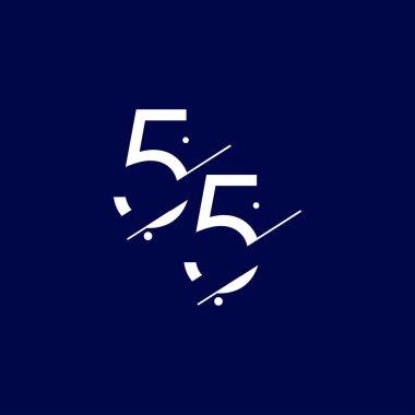 55 Yıl Yıldönümü Şablon Tasarımı Şablonu Şablonu Şablonunu Kutlaması