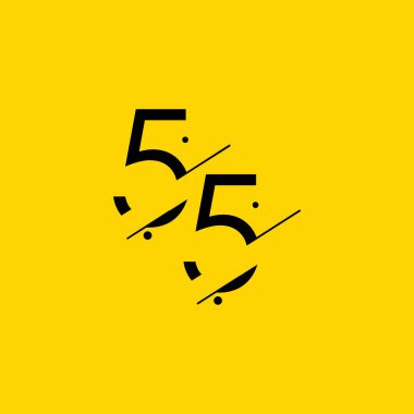 55 Yıl Yıldönümü Şablon Tasarımı Şablonu Şablonu Şablonunu Kutlaması