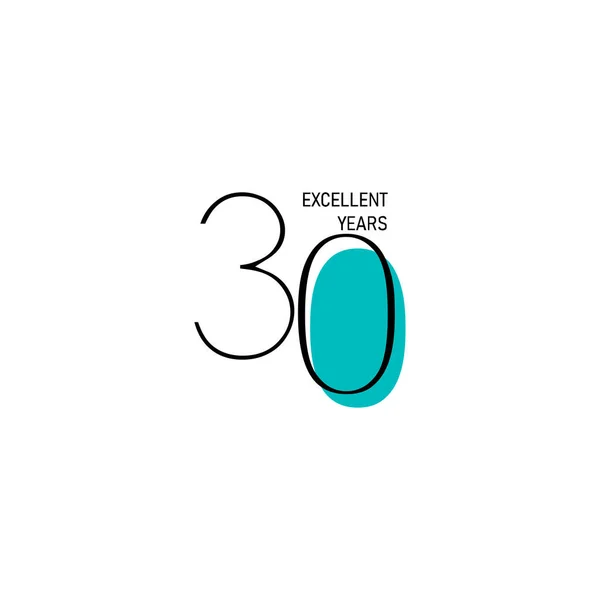 30周年記念エレガントなナンバーベクトルテンプレートデザインイラスト — ストックベクタ