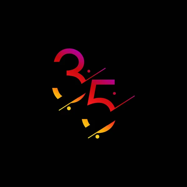 35周年記念エレガントなナンバーベクトルテンプレートデザインイラスト — ストックベクタ
