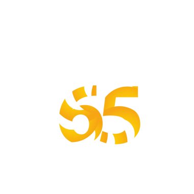 65 Yıl Yıldönümü Kutlaması Vektör Şablon Tasarımı Çizimi