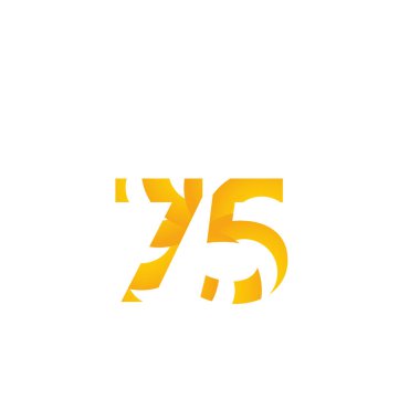 75 Yıl Yıldönümü Kutlaması Vektör Şablonu Tasarım Çizimi