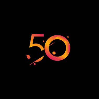 50 Yıl Yıldönümü Kutlama Gradyanı Vektör Şablonu Tasarım Çizimi