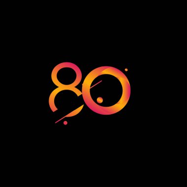 80 Yıl Yıldönümü Kutlama Gradyanı Vektör Şablonu Tasarım Çizimi