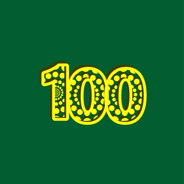 100 Aniversário Celebração Bolha Amarelo Número Vetor Modelo Design Ilustração —  Vetores de Stock