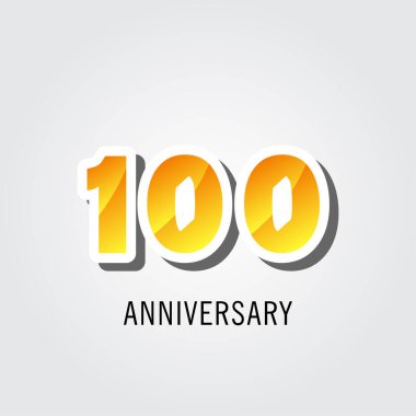 100 Yıl Yıldönümü Kutlama Logosu Şablon Tasarımı Çizimi