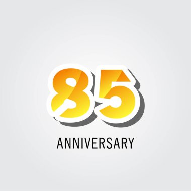 85 Yıl Yıldönümü Kutlama Logosu Şablon Tasarımı Çizimi