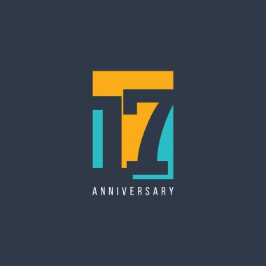 17. Yıldönümü Kutlama Şablonu Tasarım Çizimi