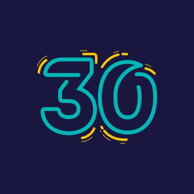 30. Yıldönümü Kutlama Vektör Şablonu Tasarım İllüstrasyonu