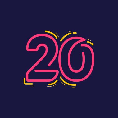 20. yıl dönümü kutlama Vektör Şablonu Tasarım İllüstrasyonu