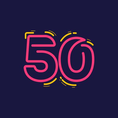 50. Yıldönümü Kutlama Vektör Şablonu Tasarım İllüstrasyonu