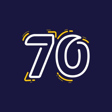 70. Yıldönümü Kutlama Vektör Şablonu Tasarım İllüstrasyonu