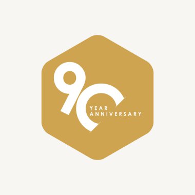 90. Yıldönümü Kutlama Vektör Şablonu Tasarım İllüstrasyonu