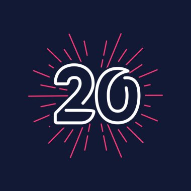 20. yıl dönümü kutlama Vektör Şablonu Tasarım İllüstrasyonu