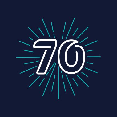 70. Yıldönümü Kutlama Vektör Şablonu Tasarım İllüstrasyonu