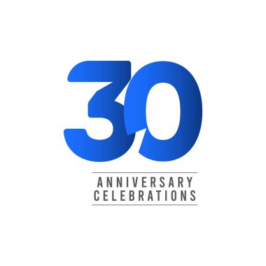 30. Yıldönümü Kutlama Vektör Şablonu Tasarım İllüstrasyonu