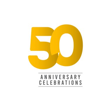 50. Yıldönümü Kutlama Vektör Şablonu Tasarım İllüstrasyonu