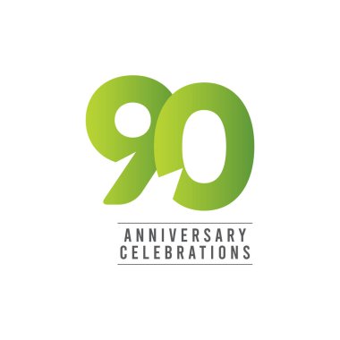 90. Yıldönümü Kutlama Vektör Şablonu Tasarım İllüstrasyonu