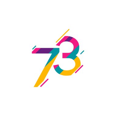 73. Yıldönümü Kutlama Vektör Şablonu Tasarım İllüstrasyonu