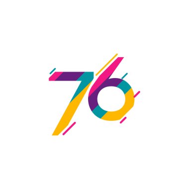 76. Yıldönümü Kutlama Vektör Şablonu Tasarım İllüstrasyonu
