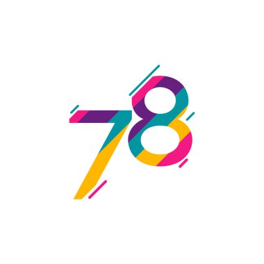 78. Yıldönümü Kutlama Vektör Şablonu Tasarım İllüstrasyonu