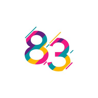 83. Yıldönümü Kutlama Vektör Şablonu Tasarım İllüstrasyonu