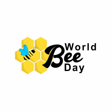 Dünya Arı Günü Logo Vektör Şablon Tasarımı Çizimi