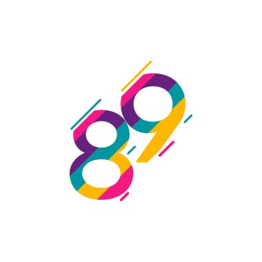 89. Yıldönümü Kutlama Vektör Şablonu Tasarım İllüstrasyonu