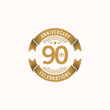 90. Yıldönümü Kutlama Vektör Şablonu Tasarım İllüstrasyonu