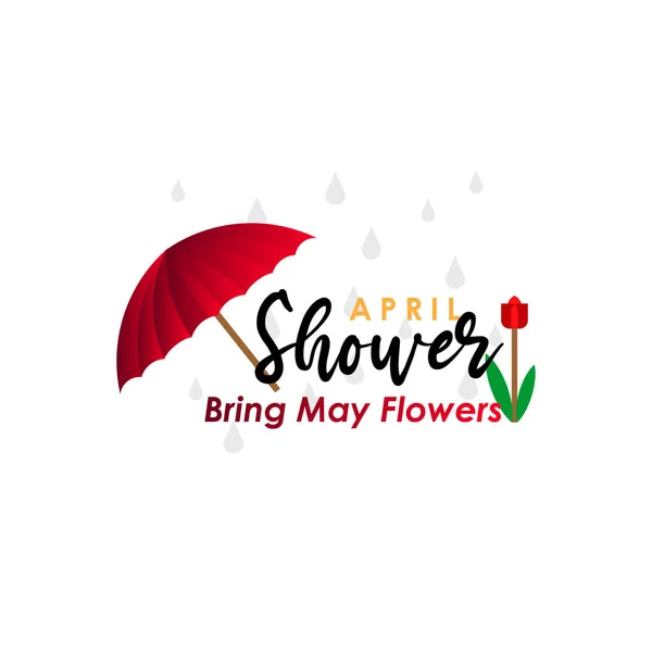 4月シャワー5月の花ベクトルテンプレートデザインイラスト — ストックベクタ