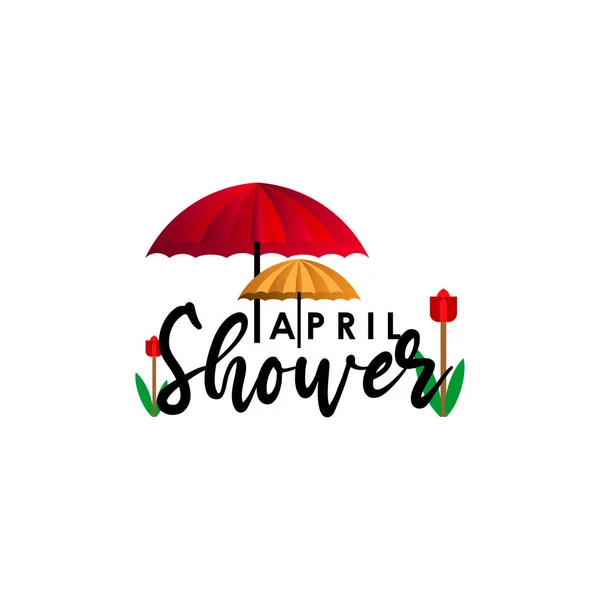 Απρίλιος Showers Φέρει Μαΐου Λουλούδια Διάνυσμα Πρότυπο Σχεδιασμός Εικονογράφηση — Διανυσματικό Αρχείο