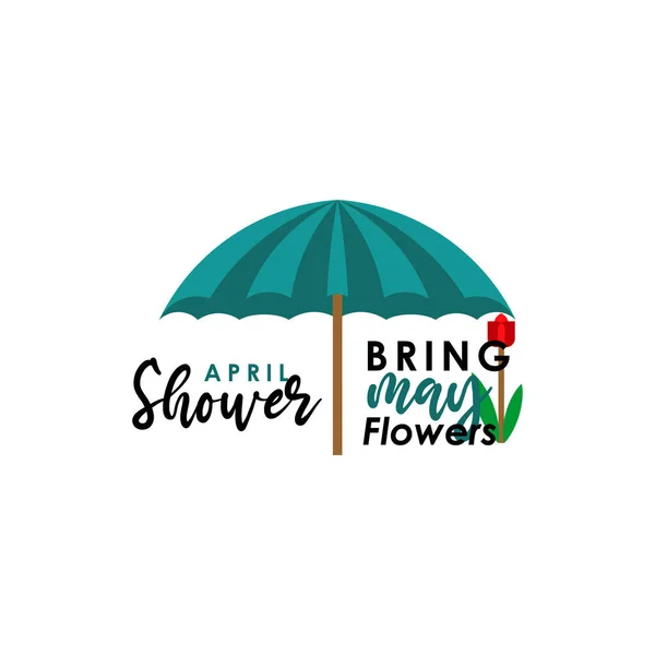 April Showers Bring May Flowers Vector Template Design Illustration — Stock Vector