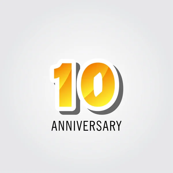 10Leté Výročí Oslavy Logo Vektorové Šablony Design Ilustrace — Stockový vektor