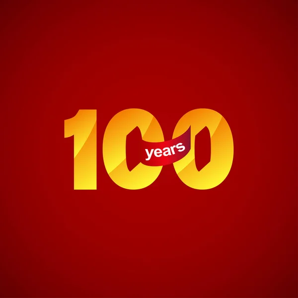 100 Years Anniversary Celebration Logo Vector Template Design Illustration — Stock Vector