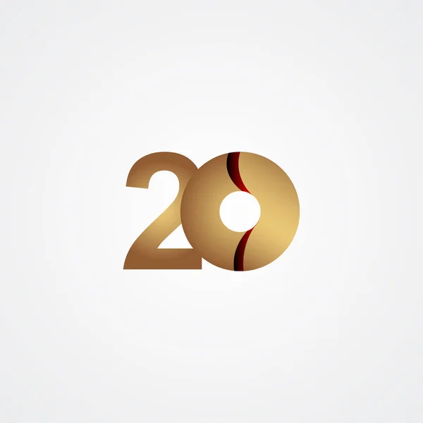20周年記念ゴールドベクトルテンプレートデザインイラスト — ストックベクタ