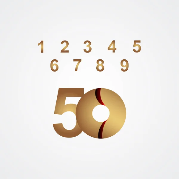 50周年庆祝会金向量模板设计图解 — 图库矢量图片