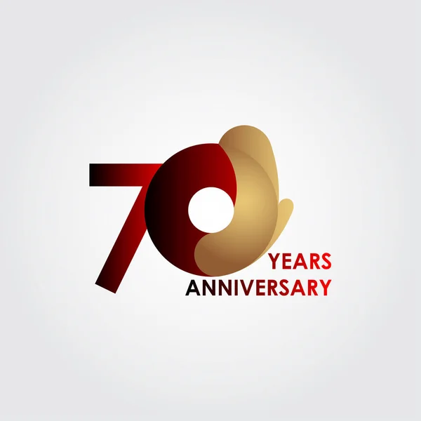 Años Celebración Del Aniversario Red Gold Vector Template Design Illustration — Vector de stock